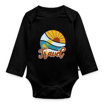 Reise - Baby Bio-Langarm-Body - Schwarz - Vorne