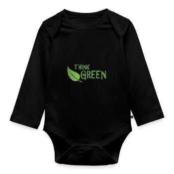 Climate protection - Organic Longsleeve Baby Bodysuit - black - Front
