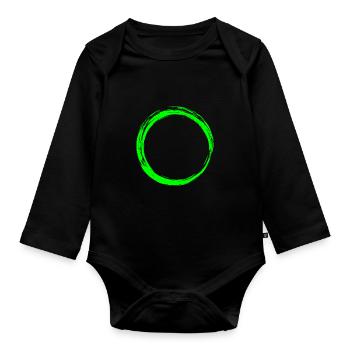 Circle Icon Design Green - Organic Longsleeve Baby Bodysuit - black - Front