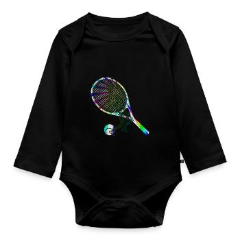 Tennis player - Organic Longsleeve Baby Bodysuit - black - Front