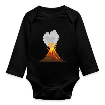 Vulkan, Lava, , Asche, Magma, Geologe, vulcano - Baby Bio-Langarm-Body - Schwarz - Vorne