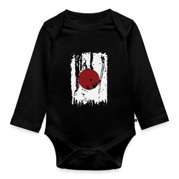 cool japanese flag - Organic Longsleeve Baby Bodysuit - black - Front