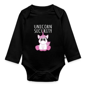 Unicorn Security-Unicorn Lover Gift - Organic Longsleeve Baby Bodysuit - black - Front