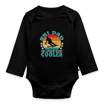 Ski Dad Like A Regular Dad But Cooler - Organic Longsleeve Baby Bodysuit - black - Front