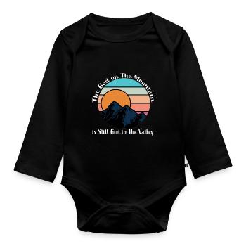Der Gott Der Berg im stillen Gott im Tal - Baby Bio-Langarm-Body - Schwarz - Vorne