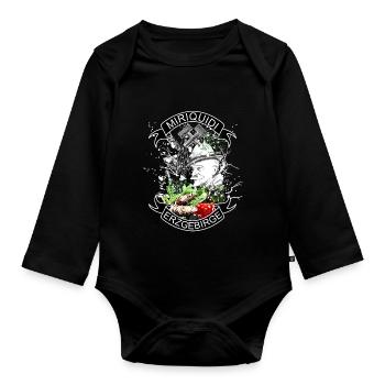 Miriquidi - Ore Mountains Mining and Homeland - Organic Longsleeve Baby Bodysuit - black - Front