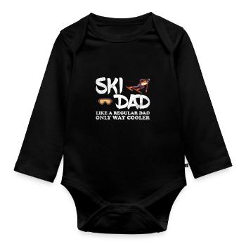 Ski Dad Like A Regular Dad Only Way Cool Dad - Body Bébé bio manches longues - noir - Devant