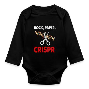 Rock Paper Crispr DNA Life Biology Major Fun Gift - Organic Longsleeve Baby Bodysuit - black - Front