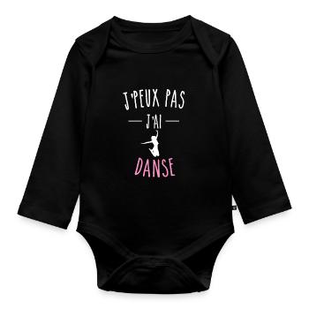 J'PEUX PAS J'AI DANSE - HUMOUR - Body Bébé bio manches longues - noir - Devant