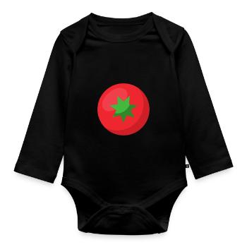 tomato - Organic Longsleeve Baby Bodysuit - black - Front