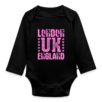 London - Baby Bio-Langarm-Body - Schwarz - Vorne