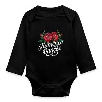 Danseur flamenco - Body Bébé bio manches longues - noir - Devant