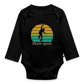 Skate Spirit - Baby Bio-Langarm-Body - Schwarz - Vorne