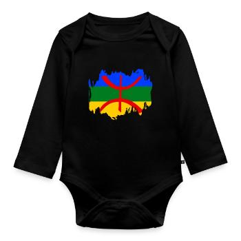 Amazigh - Baby Bio-Langarm-Body - Schwarz - Vorne