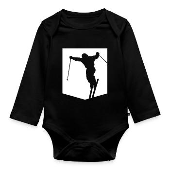 Minimales Skifahren - Baby Bio-Langarm-Body - Schwarz - Vorne