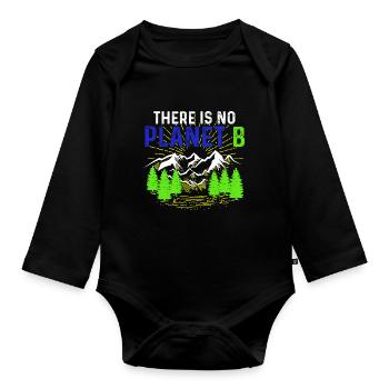 No Planet B Protection de l’environnement - Body Bébé bio manches longues - noir - Devant
