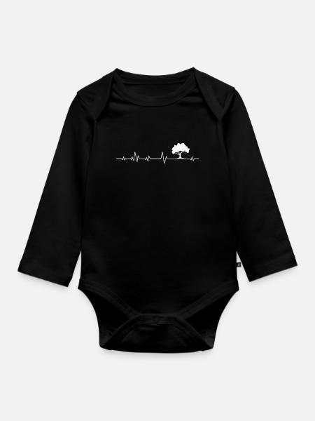 Baum Bäume - Baby Bio-Langarm-Body - Schwarz