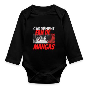 fan de mangas - Body Bébé bio manches longues - noir - Devant
