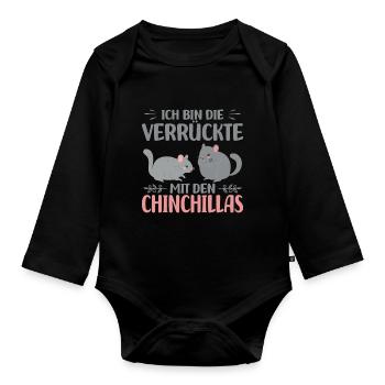 Chinchilla - Baby Bio-Langarm-Body - Schwarz - Vorne