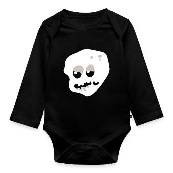 Zombie Head T-Shirt - Organic Longsleeve Baby Bodysuit - black - Front