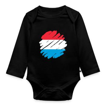 Luxembourg Flag Luxembourg flag Home - Organic Longsleeve Baby Bodysuit - black - Front