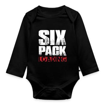 Six Pack Loading Dunkel coole shirts ch / at - Baby Bio-Langarm-Body - Schwarz - Vorne