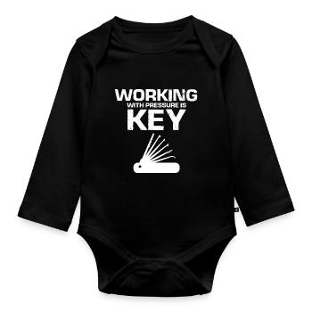 Einbrecher Schlüsseldienst Schließtechniker Design - Baby Bio-Langarm-Body - Schwarz - Vorne