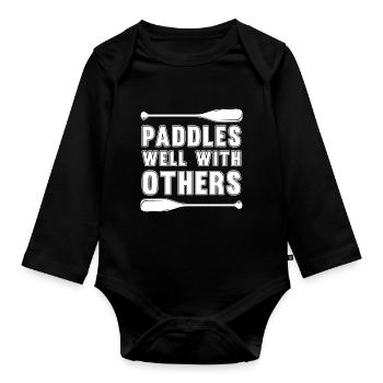 Rafting Wildwasser Kanu Kajak - Baby Bio-Langarm-Body - Schwarz - Vorne