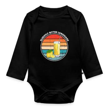 Lemon Design Lemonades Stand Boss Lemon Sale - Organic Longsleeve Baby Bodysuit - black - Front
