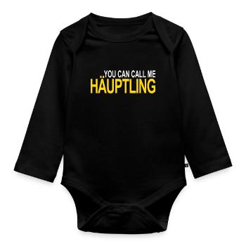 call me Chief - Organic Longsleeve Baby Bodysuit - black - Front