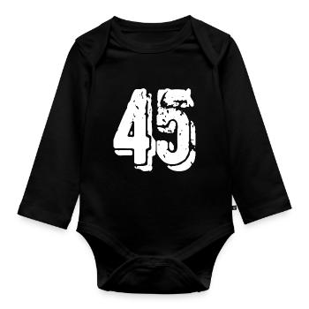 Maillot à 45 chiffres - Body Bébé bio manches longues - noir - Devant