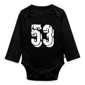 Maillot à 53 numéros - Body Bébé bio manches longues - noir - Devant
