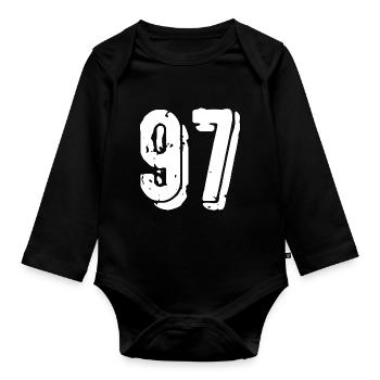 97 Number jersey - Organic Longsleeve Baby Bodysuit - black - Front