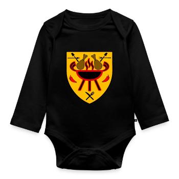 Grill - Organic Longsleeve Baby Bodysuit - black - Front