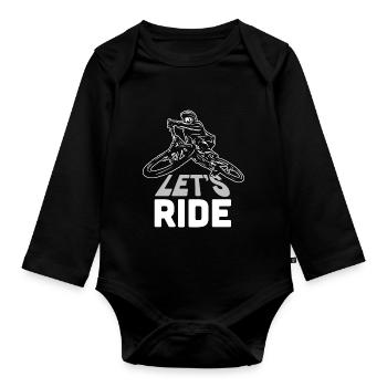 Lass uns Mountainbike fahren MTB Downhill - Baby Bio-Langarm-Body - Schwarz - Vorne