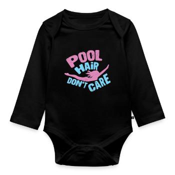 Swimmers Swimming 50 meters track Breaststroke - Organic Longsleeve Baby Bodysuit - black - Front