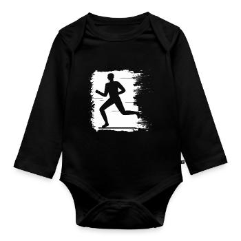 Jogging - Running Running Man Fitness - Body Bébé bio manches longues - noir - Devant