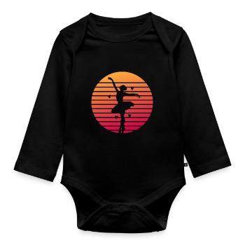 Ballett Ballerina Retro Tanzen Dancer - Baby Bio-Langarm-Body - Schwarz - Vorne