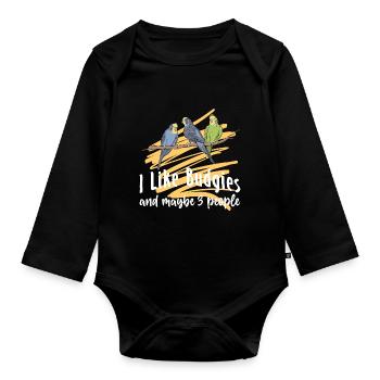 Budgerigar Pet Bird | Birds Gift Ideas - Organic Longsleeve Baby Bodysuit - black - Front