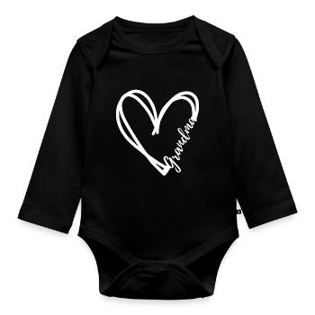 ICH LIEBE OMA. OMA GESCHENK. - Baby Bio-Langarm-Body - Schwarz - Vorne