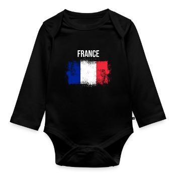 Frankreich - Baby Bio-Langarm-Body - Schwarz - Vorne