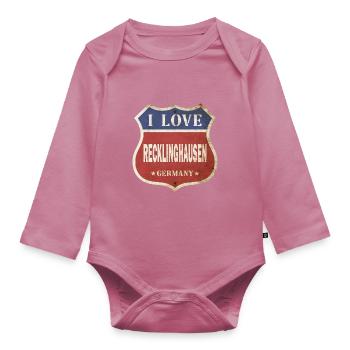 Recklinghausen Germany I Love Vintage Retro - Organic Longsleeve Baby Bodysuit - mauve - Front