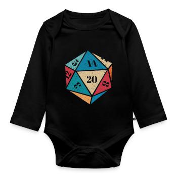 RPG rpg tabletop roleplaying games gamer role-play - Organic Longsleeve Baby Bodysuit - black - Front