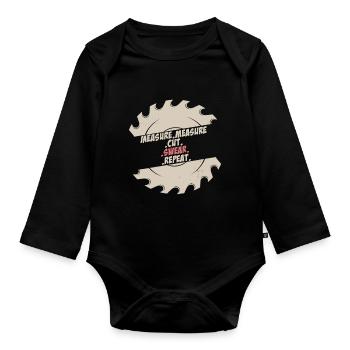 Mesure Coupe Jurer Répéter Charpentier - Body Bébé bio manches longues - noir - Devant