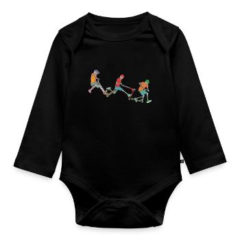 stunt scooter - Baby Bio-Langarm-Body - Schwarz - Vorne