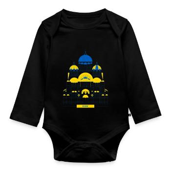 Kiew St. Vladimir's Cathedral - Baby Bio-Langarm-Body - Schwarz - Vorne