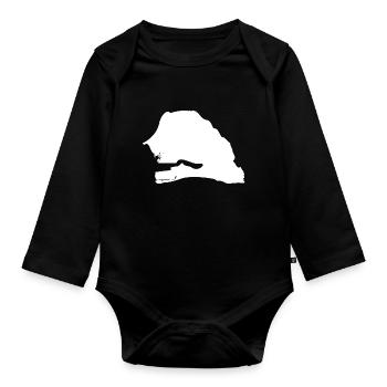 Drapeau de la carte du Sénégal - Body Bébé bio manches longues - noir - Devant