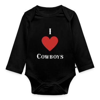 I Love Cowboys - Baby Bio-Langarm-Body - Schwarz - Vorne