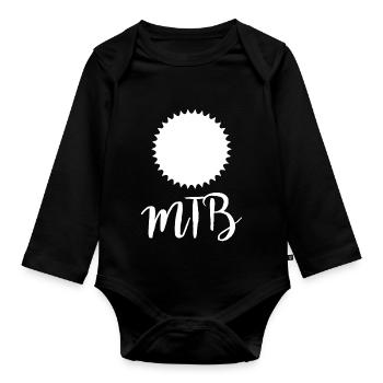 Biking Running Marathon Triathlon Bike - Organic Longsleeve Baby Bodysuit - black - Front