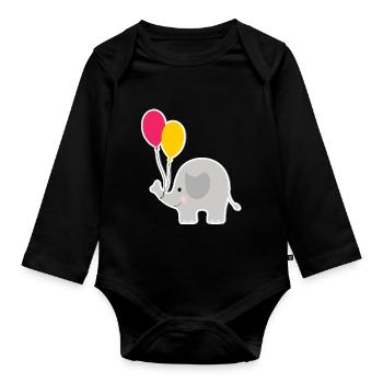 Elphant Design - Organic Longsleeve Baby Bodysuit - black - Front